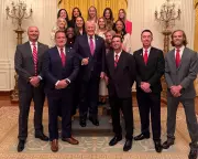 Trump photo obscuring women's tennis team sparks backlash