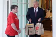 Trump's Bizarre Day: AI Jesus Feud with Pope Followed by DoorDash McDonald's Press Event
