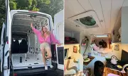 Woman Transforms Ford Transit into Pink 'Bougie' Van Home, Lives on £600 Monthly