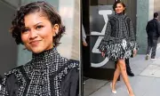Zendaya Stuns in Tweed Ensemble Amid Marriage Speculation During Film Promo