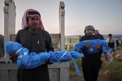Grieving Father Buries Son After Landmine Kills 3 Children in Syria