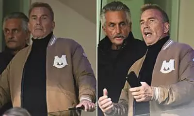 Kevin Costner Catches AFL Match in Brisbane During Australia Filming