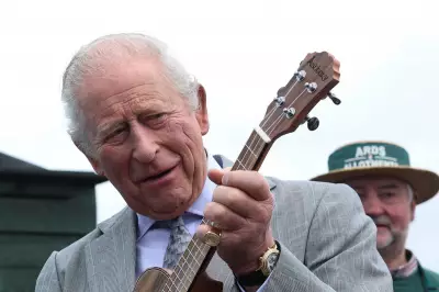 King Charles Strumming Ukulele Delights Crowd at Co Down Allotment
