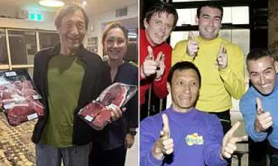 Original Purple Wiggle Jeff Fatt Wins Meat Tray Raffle at NSW Bowling Club