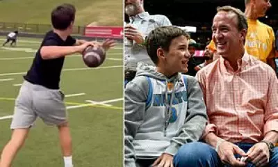 Peyton Manning's 15-Year-Old Son Marshall Shows Off Passing Skills in Training Video