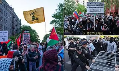 Pro-Palestinian Protesters Wave Hezbollah Flag in Jewish NYC Neighborhood