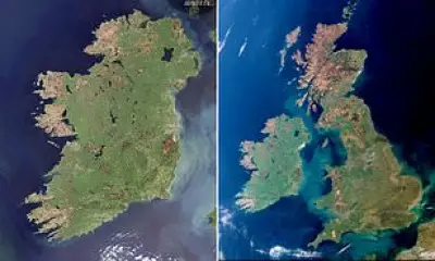 Rare Cloud-Free Satellite Image Reveals Ireland's Emerald Green Landscape