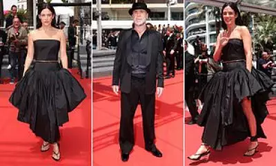 Riley Keough Stuns in Black Dress at All of a Sudden Premiere with Eric Cantona