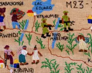 82-Year-Old Artist Stitches Congo's Decades of War on Tobacco Sacks