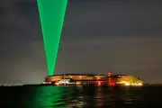 Artist Chris Levine's Laser Installation Seen from Space at Venice Biennale 2026
