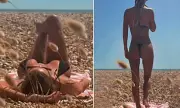 Christine McGuinness Flaunts Figure in Thong Bikini During Beach Day