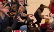 Donovan Mitchell crashes into fans during Cavaliers Game 7 win