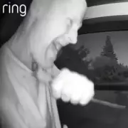 Doorbell camera captures knife-wielding man outside family home in terrifying ordeal