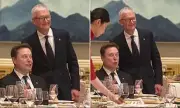 Elon Musk Pulls Silly Faces at China Banquet with Tim Cook