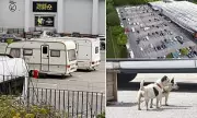 Furious shoppers as travellers set up camp in B&Q car park in Bury