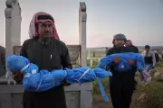 Grieving Father Buries Son After Landmine Kills 3 Children in Syria
