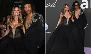 Heidi Klum and Son Henry Twin in Plunging Outfits at amfAR Gala