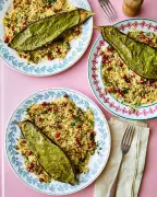 Honey & Co's Tahini Aubergines and Green Fishballs Recipes