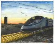 HS2 Costs Soar: Cartoon Highlights Government's Rail Project Woes