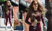 Jennifer Lopez, 56, Flashes Toned Abs in Maroon Workout Gear in LA