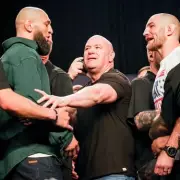 Khamzat Chimaev Kicks Sean Strickland as Police Intervene in Heated UFC Face-Off