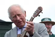 King Charles Strumming Ukulele Delights Crowd at Co Down Allotment