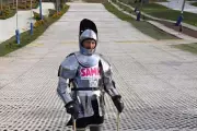 Marathon Runner in Medieval Armour Supports Mental Health Charity