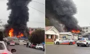 Massive Fire Engulfs Newcastle Warehouse, 60 Firefighters Battle Blaze