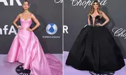 Maura Higgins Stuns in Pink Gown at amfAR Gala During Cannes Film Festival
