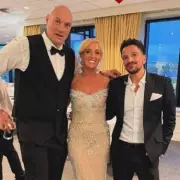 Paris Fury Dazzles in Gold Dress at Venezuela Wedding with Peter Andre