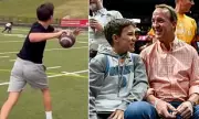 Peyton Manning's 15-Year-Old Son Marshall Shows Off Passing Skills in Training Video