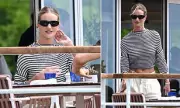 Rosie Huntington-Whiteley Shows Toned Abs at Cannes Lunch Outing