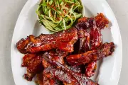 Sam Way's Slow-Cooked Sticky Pork Ribs with Cucumber Slaw Recipe