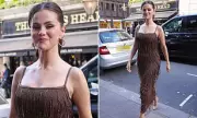 Selena Gomez Dazzles in Retro Chic Dress for London Lunch Outing