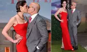 Stanley Tucci and Felicity Blunt Share Kiss at Rivals Series Two Premiere