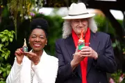 Stars unveil painted gnomes at Chelsea Flower Show for charity auction