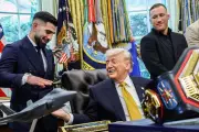 UFC Champion Topuria Teases Trump About Friend Gaethje at White House