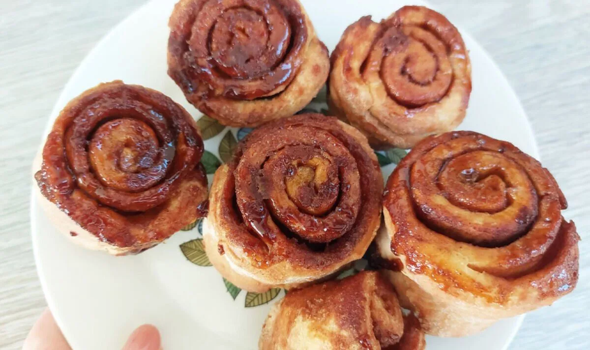 Quick Air Fryer Cinnamon Rolls Made with Two-Ingredient Dough