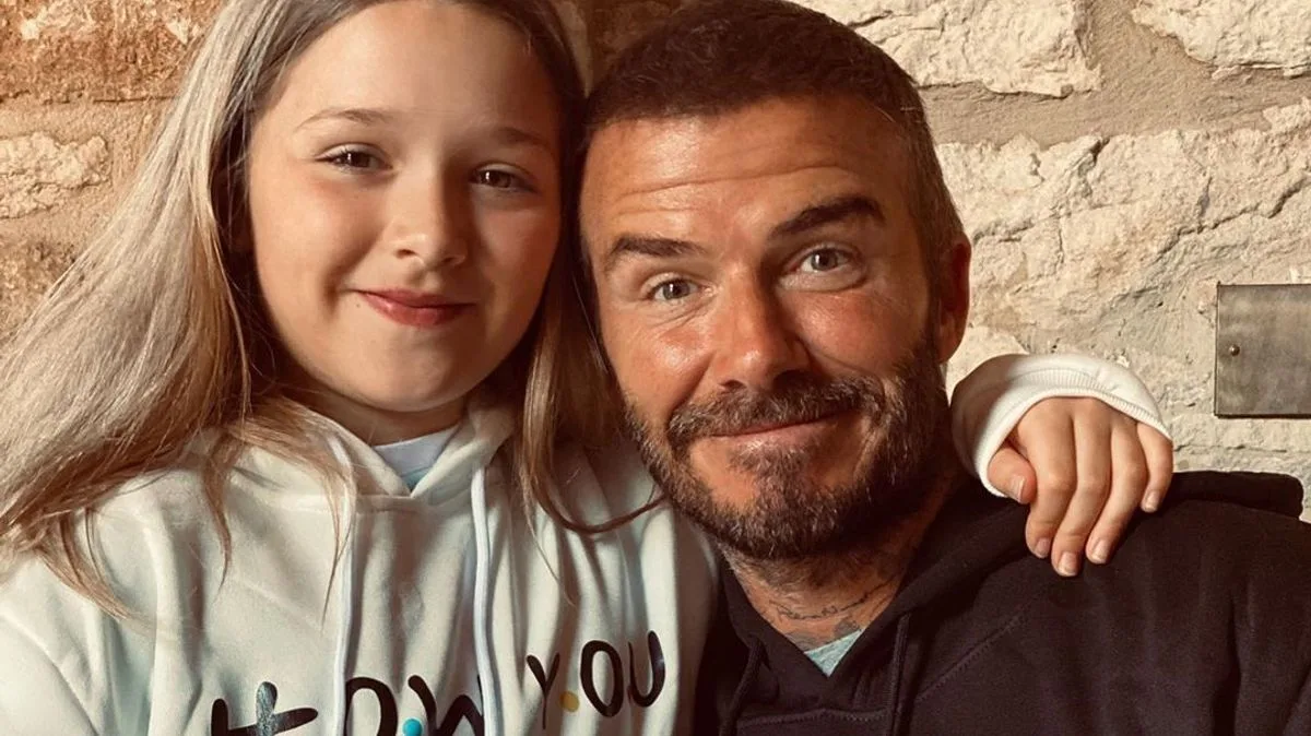 David Beckham Shares Sweet Cuddle with Daughter Harper Before Paris Fashion Week