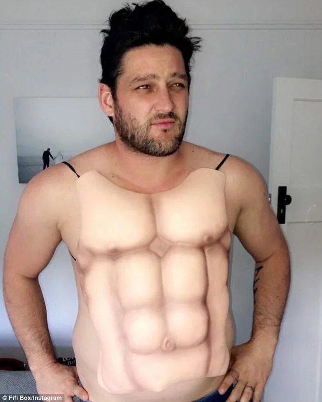 Brendan Fevola pokes fun at former physique with muscle chest plate
