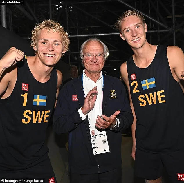 King Carl XVI Gustaf Celebrates Swedish Beach Volleyball Gold at Paris 2024