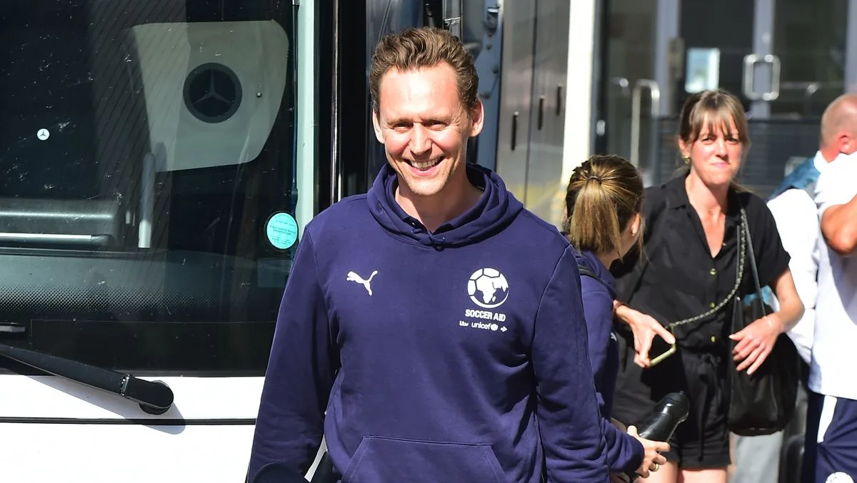 Tom Hiddleston and Danny Dyer Arrive for Soccer Aid at Old Trafford