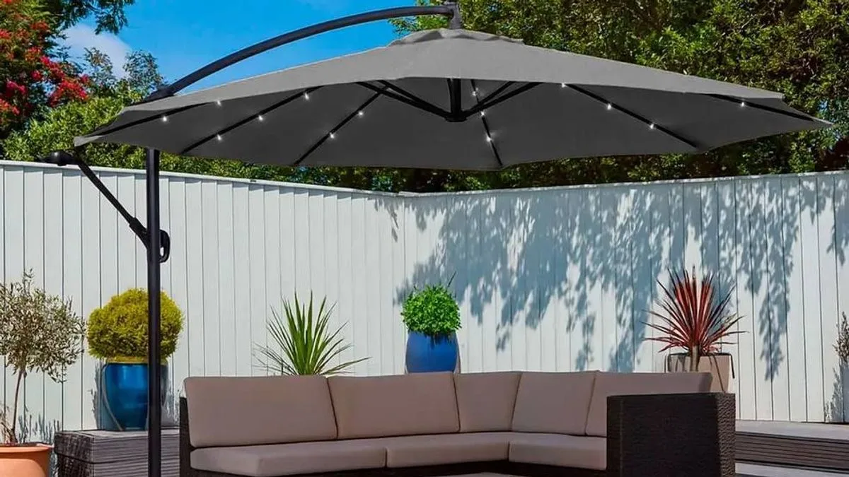 Debenhams slashes price of 3m garden parasol with LED lights to £79