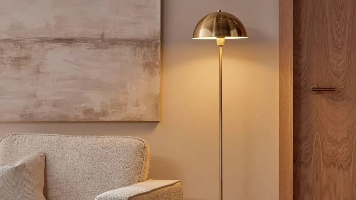 Dusk's Titan Gold Domed Floor Lamp Gets Mystery Discount for Birthday Sale