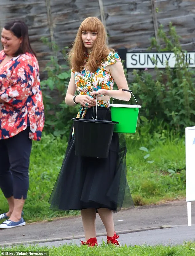 Eleanor Tomlinson Films Car Washing Scene for The Outlaws Series Two