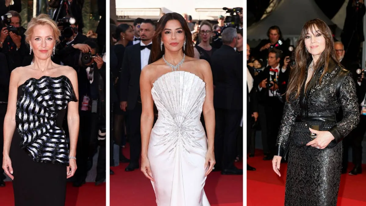 Eva Longoria Stuns in Plunging Gold Gown at Cannes Gala