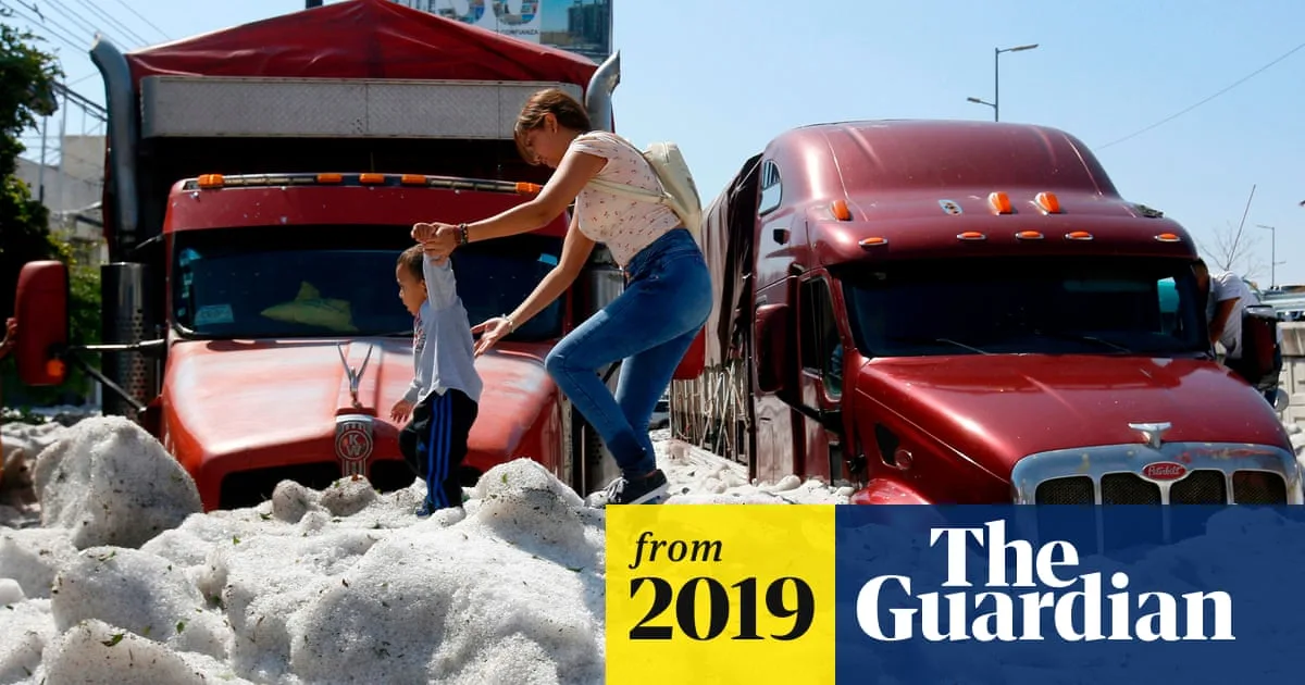 Freak Summer Hailstorm Buries Cars in Mexico