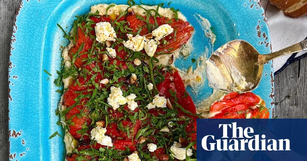 Garlic Roast Peppers On Creamy Papula Dip