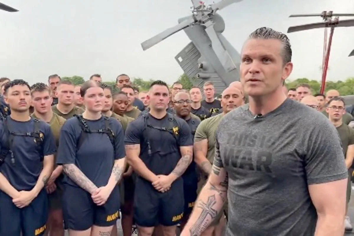 Hegseth Mocked for 'Cringe' Iran War Pep Talk to Navy