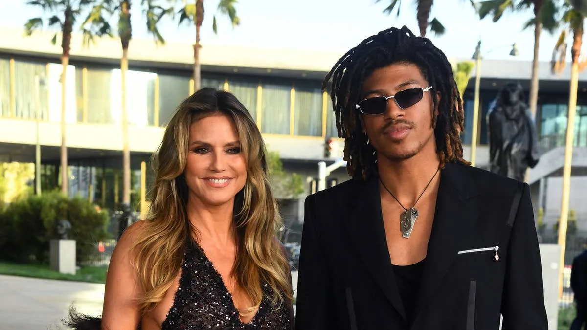 Heidi Klum and Son Henry Twin in Plunging Outfits at LACMA Gala